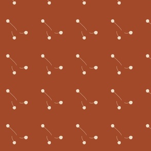 Polka dots with a twist - rusty red and cream/medium