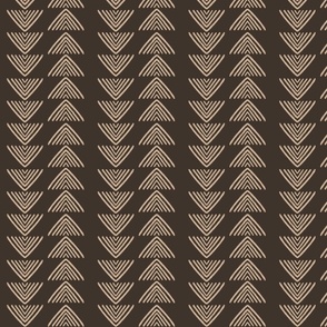  Angular Arrangement: Stacked Geometric Pattern, dark brown, small