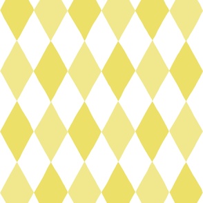 Large - harlequin diamond - Indian Yellow and white - hand drawn brush stroke - Rhombus Lozenge pattern Checkered Geometric - fun happy wallpaper