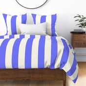 Large Cabana stripe - Crocus Blue and cream white - Candy stripe - Awning stripes - nautical - Striped wallpaper - resort coastal sunbrella