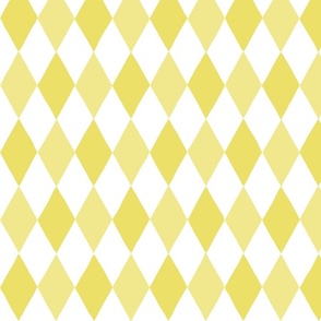 Small - harlequin diamond - Indian Yellow and white - hand drawn brush stroke - Rhombus Lozenge pattern Checkered Geometric - fun happy wallpaper