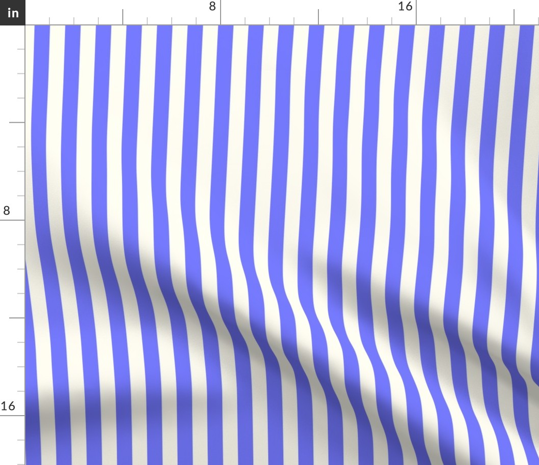 Small Cabana stripe - Crocus Blue and cream white - Candy stripe - Awning stripes - nautical - Striped wallpaper - resort coastal sunbrella