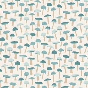 Toadstool 4w x 4.29h SMALL SIZE (Teal on Cream) 