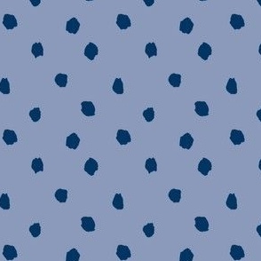Navy Polka dots on muted blue