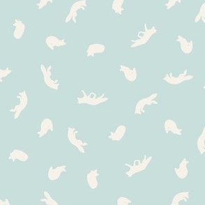 Frolicking Fox 10x10 (Cream on Light Teal) LARGE SIZE