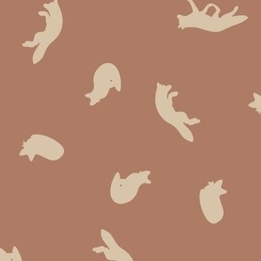 Frolicking Fox 18x18 (Tan on Sienna) EXTRA EXTRA LARGE SIZE