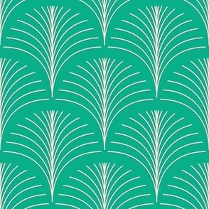 Art Deco Palm Leaf Persian Green