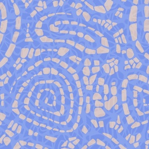 Rocks & Swirls - Tonal Texture (bright light blue, grey) LG