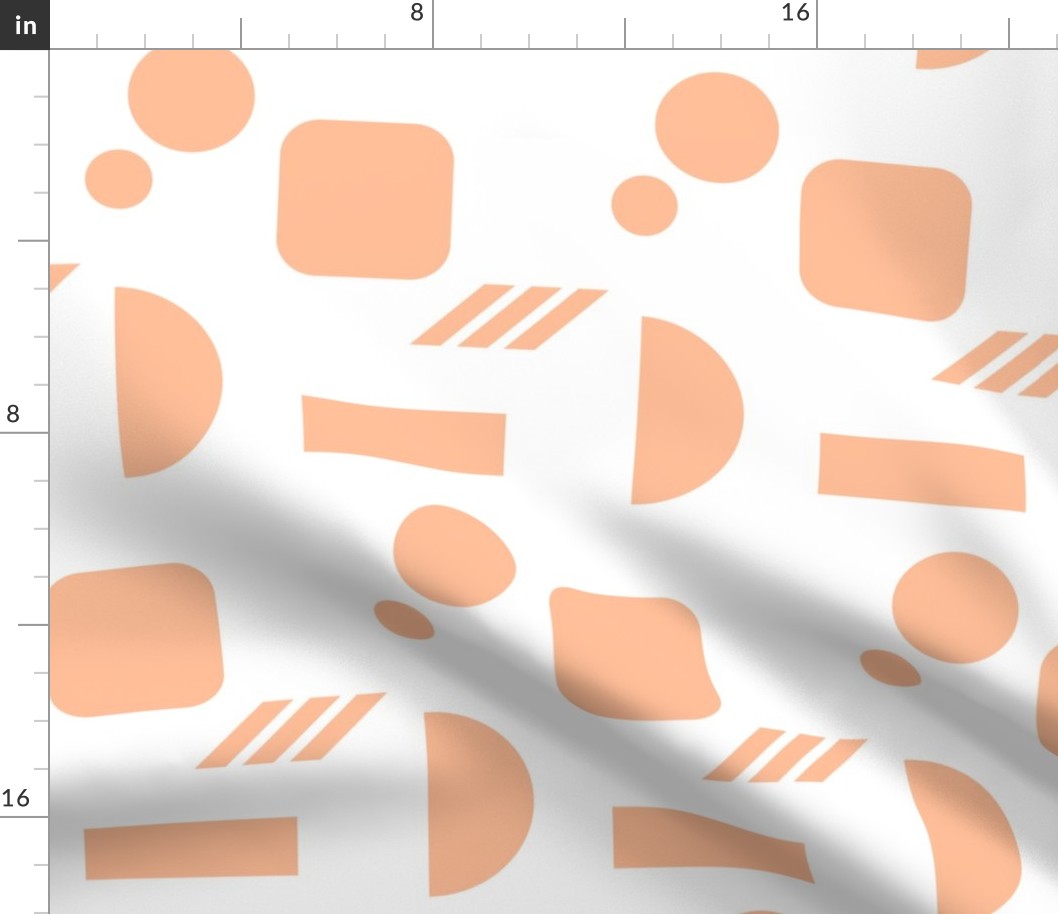 Abstract Shapes Peach on White