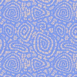Rocks & Swirls - Tonal Texture (bright light blue, grey) Medium