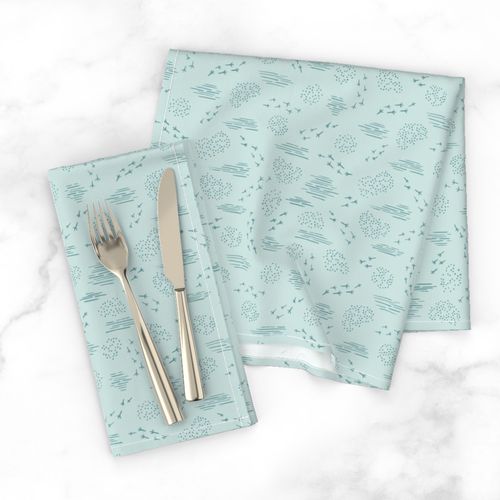 Meander 6w x 6.54h (Dark Teal on Light Teal) MEDIUM SIZE