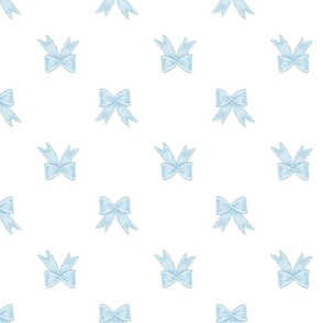 Medium Two Directional Benjamin Moore Pastel Blue Bow Ribbons on Pure White (#ffffff) Background