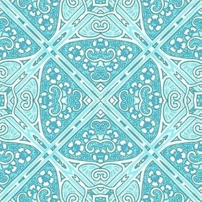 Perky Posy Spring Patchwork (aqua)