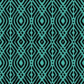 textured tonal woven black on teal green crayon hand drawn flowing 3 three inch vertical stripe for wallpaper or home decor