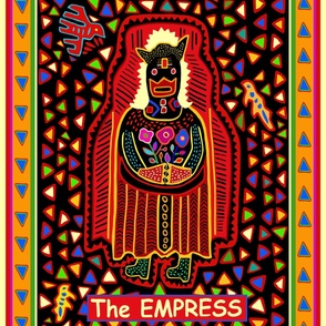 Tarot Card - The Empress - Red Orange Blue - Design 16832616 - Large Scale