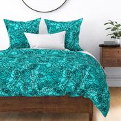 Roses Aqua Cyan Blue