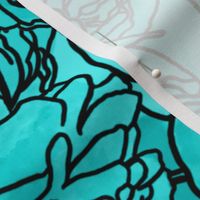 Roses Aqua Cyan Blue