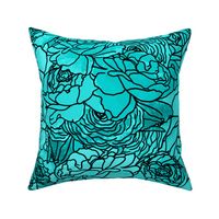 Roses Aqua Cyan Blue