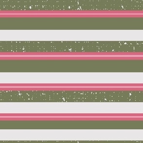 Stripes in Green and Pink