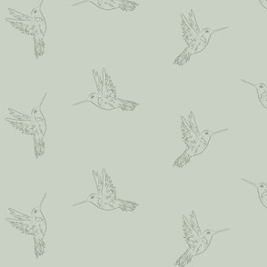 Hummingbirds, Green, Sage, Birds, Nature, Traditional, JG_Anchor_Designs