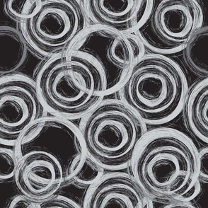 Concentric Charcoal Circles | Days End 2133-50 Benjamin Moore| Black | large scale | Textured and Tonal