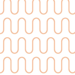 Wavy Lines Peach on White