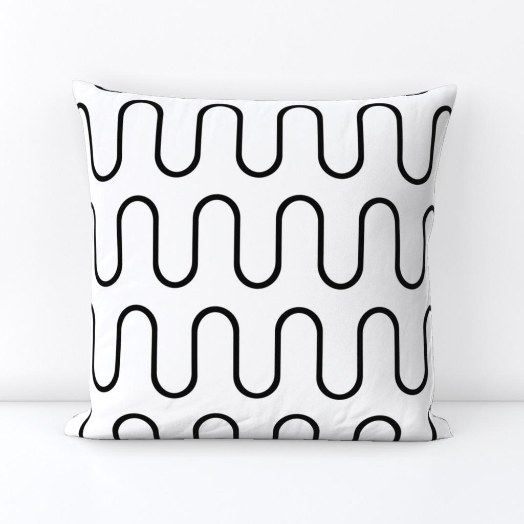 Wavy Lines Black on White