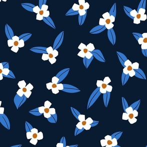 Dark blue floral pattern
