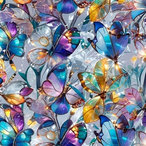 butterflies, glass, stained glass,