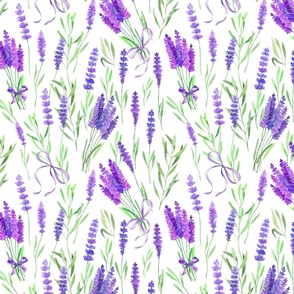 Watercolor floral pattern with lavender