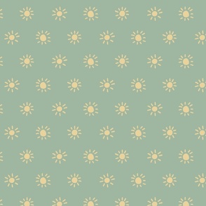 Minimal sea life   – Scattered sun        -   minty green and  golden yellow               //   Small  scale
