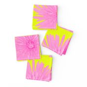 Pink Floral Photography - Pink Dandelions on Yellow Background - JUMBO SIZE - Summer Flower Garden