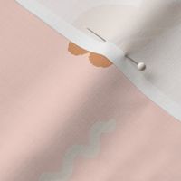 Minimal sea life   – Baby whales ocean        -    pastel peach   , brown , off white              //   Big scale