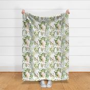 Watercolor greenery and golden letters floral print
