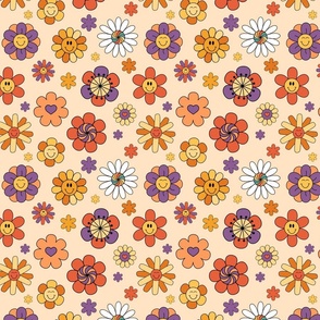 Retro daisy flower print