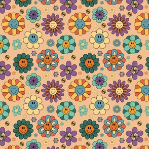 Retro daisy flower print