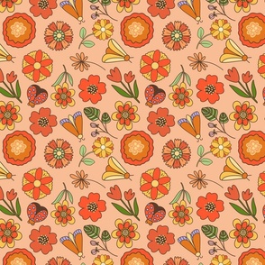 Retro flower summer print