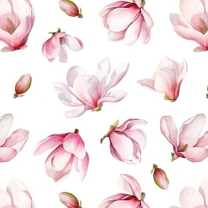 Watercolor magnolia flower print