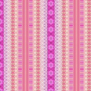 boho stripes vertical magenta pink coral 