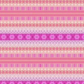 boho stripes horizontal magenta pink coral