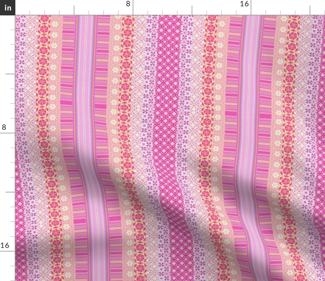 boho stripes vertical pink orange lilac