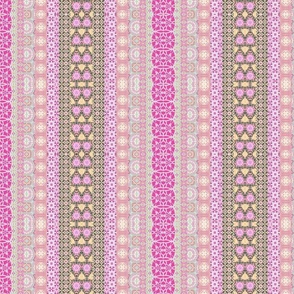 boho stripes vertical pink magenta grey 