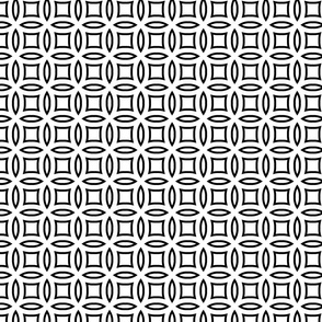 Seamless beautiful tile pattern with white and black circles and squares