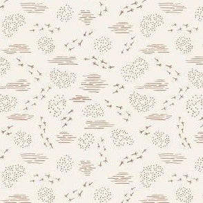 Meander 4w x 4.36h (Sienna on Cream) SMALL SCALE