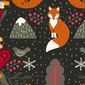 (L) Christmas Fox - dark