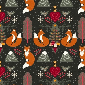 (M) Christmas Fox - dark