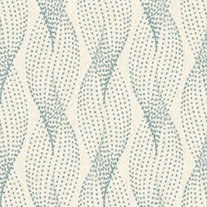 custom request - Cozy organic neutral wallpaper - blue gray cream reverse- large scale