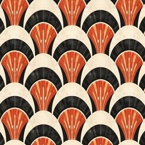 Red, Black & Cream Art Deco Fans - small 