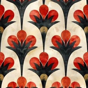 Red, Black & Cream Art Deco - medium 