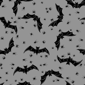 Spiders and Bats, Black Gray SMALL